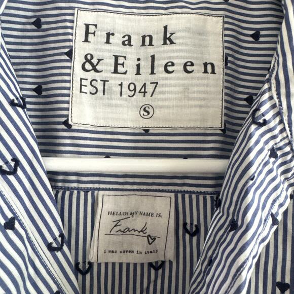 Frank & Eileen Frank Button Down Blue Stripes Navy Hearts - Picture 10 of 11